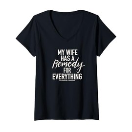 Womens Homeopathic Remedy for Everything Joke V-Neck T-Shirt