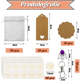 MoguGo 160 Pieces Guardian Angel Party Favours 40 Sets Guardian Angel Pendant with Guardian Angel Kraft Paper Sticker Organza Bag Guardian Angel Wedding for Party Favours Thank You Communion Gifts
