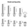178 Piece M6 Screw Set, Allen Screws Nuts Set, Silver