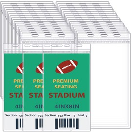 Patelai 4 x 8 Inch Plastic Badge Holder Bulk Clear Vinyl ID Protector Sleeves Card Ticket Credential Badge Sleeves Vertical Waterproof Badge Holder Name Tag Holder for Sporting Events (100 Pcs)