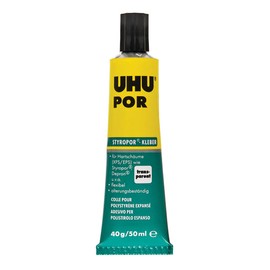 UHU UHU POR, Tube, Schnell anziehender Spezialklebstoff zum Kleben von Polystyrol-Hartschaum, 40g