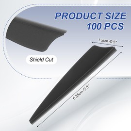 PATIKIL Arrows Vanes, 100 Pack 2.5 Inch Arrow Fletching Archery Arrow Feather Shield Fletch for DIY Target Shooting, Black
