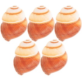 Kisangel Natural Snail Shells Pack of 5 4 cm Oven-Safe Escargot Moulds for Restaurant & Household, French Snail Cooking Bowls with Non-Slip Design