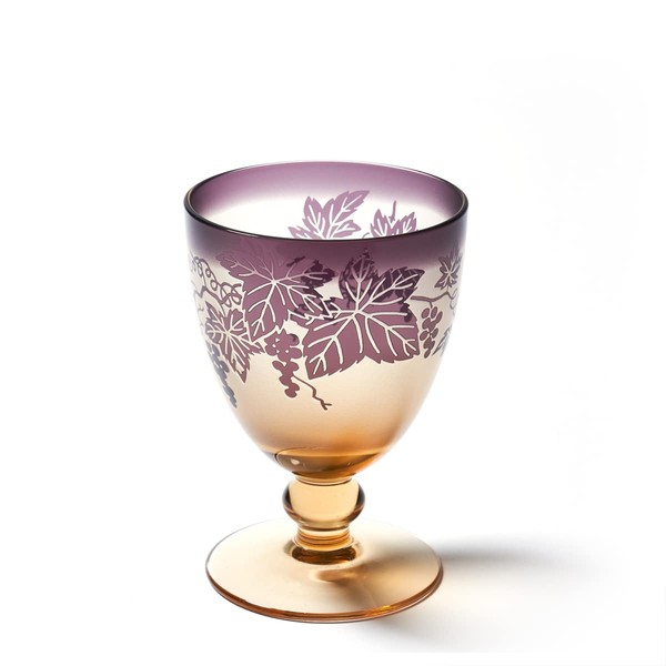 Taimuro Kobo TB3144 Carved Dream Pattern, Grape Crest, Goblet, Paper Box, Made in Japan