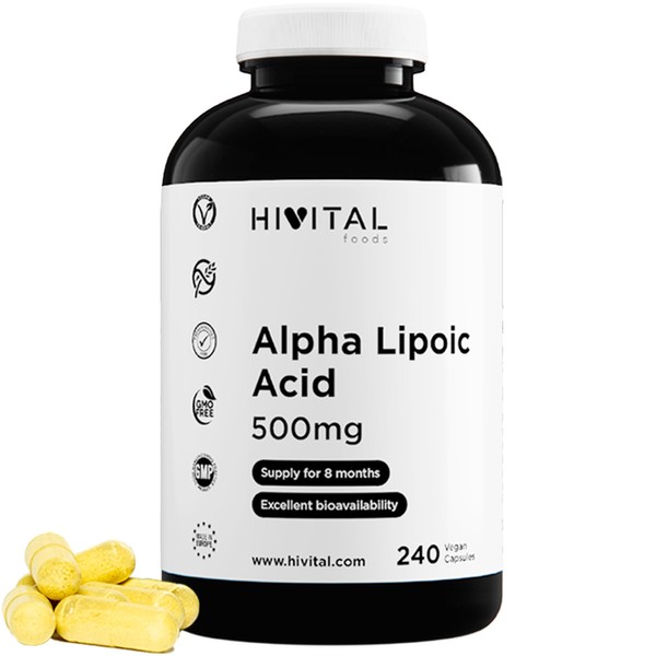 Alpha Lipoic Acid (ALA) 500mg 240 Vegan Capsules for 8