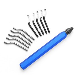 10 Piece High Speed Steel Blade Deburring Tool Set, For Metal Aluminum, Copper, Resin, PVC Pipe, 3D Printing, Wood Edge Treatment, High Quality Metal Handles, Deburring Manual Chamfering, Reamer Tools