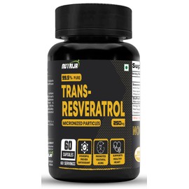 NutriJa Trans Resveratrol 250MG Capsules - 99.5% Pure Micronized and Highly Bioavailable Supplement | Slow Down Aging, Proven Powerful Anti-Oxidant | Improves Metabolism & Heart Health (120 Capsules)