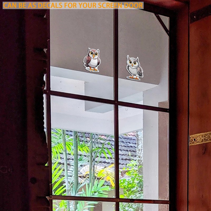 Screen Door Magnets Decal 2 Pairs (4pcs) Cute Owl Pattern