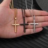 RWQIAN Men's Cross Necklace Silver/Gold/Black Stainless Steel Men's Necklace with