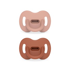 Suavinex Color Essence SX PRO Silicone Baby Pacifier 2Pk, 6-18Mths, Nude/Orange