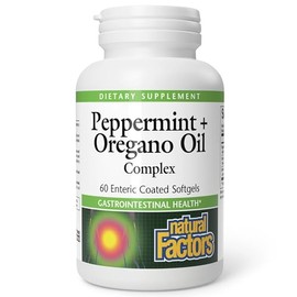 Natural Factors - Peppermint  Oregano Oil Complex, Support for Gastrointestinal Health, 60 Soft Gels                                                  
