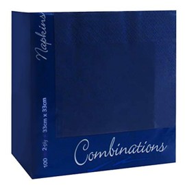 Combinations Dark Blue Napkins 2ply 100 Pieces For Parties/Events/Dinners/Home