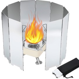 XIMEY Wind Protection Gas Stove 10 Slats, Wind Protection Camping Stove, Gas Stove Wind Protection, Camping Stove Wind Protection, Camping Equipment for Camping Cookers, Camping Cookware, Camping