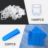 Tile Leveling System 1/16”Kit 1400pcs Tile Leveler Spacers Clips +320pcs