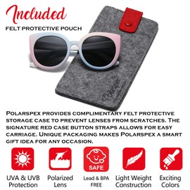 PolarSpex Toddler Sunglasses – Polarized UV Protection Cat Eye Sunglasses with Unbreakable Frame for Girls Age 2-8