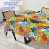 Fabric Tablecloth, Washable, Cotton Polyester Tablecloth, Colourful Flowers, 100 x