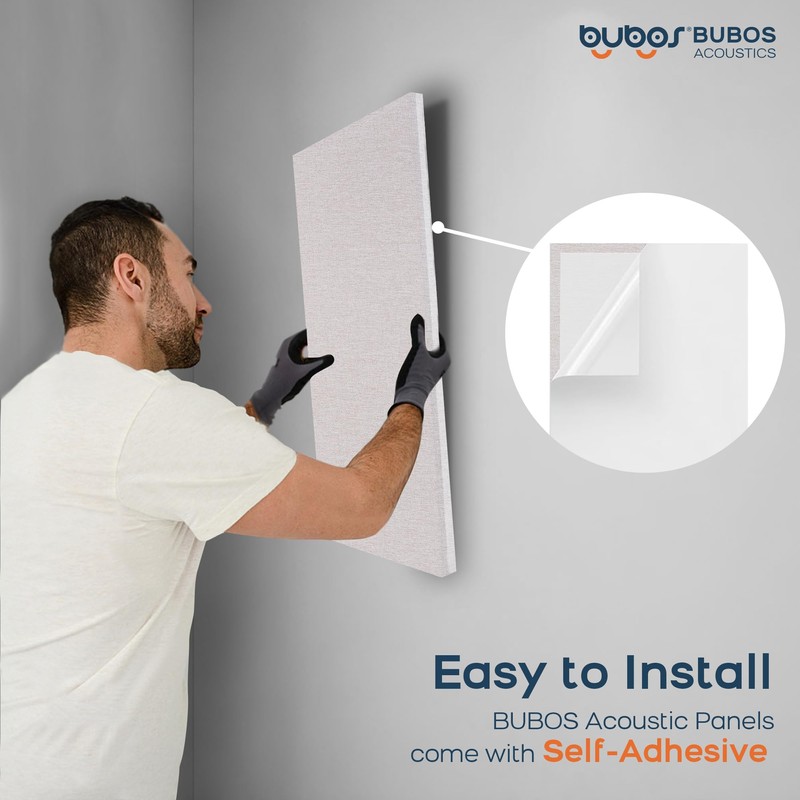 BUBOS 4 PCS Acoustic Panels,23.6''x11.8'' Fabric Soundproof Wall Panels,Self-adhesive Sound
