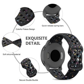 ViCRiOR Watch Bands Compatible with Garmin Vivoactive 4S/ Venu 3S/ Venu 2S /Vivomove 3S, 18mm Soft Silicone Eco-Friendly Breathable Replacement Strap Band for Garmin Forerunner 255S/ 265S Women Men