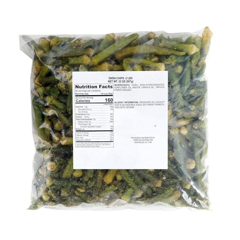 Okra Chips, 2 Pound Bag, Veggie Chips, Vegetable Snacks, The