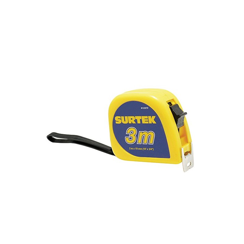 Surtek B122070 Flexómetro con carcasa de plástico invencible 3 m