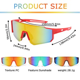 AYNKH 3 Pcs Cycling Glasses bike glasses windproof, quick glasses, sports glasses, suitable for outdoor activities such as cycling and fishing (black, red, white)