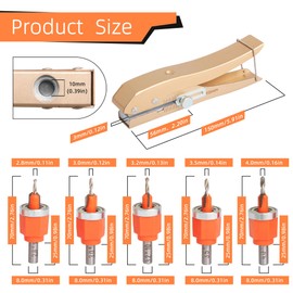 5Pcs Limit Countersink Drill Bit Set, Adjustable Depth Wood Countersink Drill Bit Kit, Includes 1/8", 5/32", 3/16", 7/32", 1/4" Drill Bits,Ideal for Woodworking and PVC Edge Banding (Drill Bits Only)