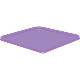 Carlisle FoodService Products Squares Plastic Food Container Lid, Storage Container Lid, Square Lid with Stackable Design for Food Storage, 12 To 22 Quarts, Purple