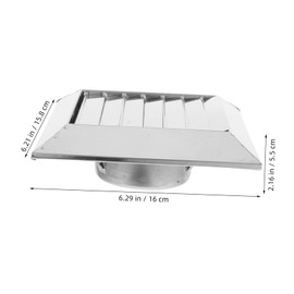 KONTONTY Stainless Steel Air Vent Cover with Adjustable Louvers Rainproof Exhaust Vent Grille for Kitchen Bathroom Easy to Clean Durable Exterior Wall Mount Ventilation