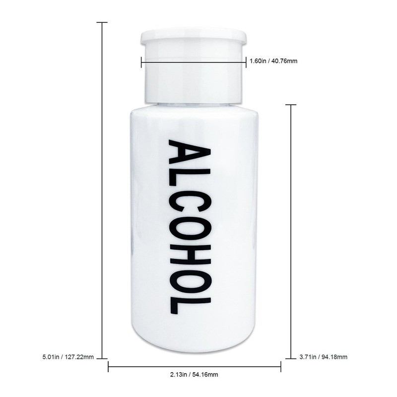 PANA 7 Oz Professional Alcohol-Labeled Push Down Liquid Pumping Empty