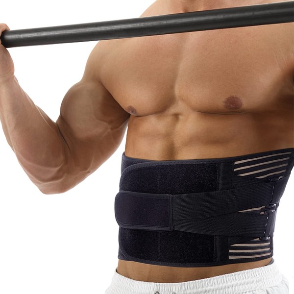 FITTOO Back brace with support strips and adjustable drawstrings and