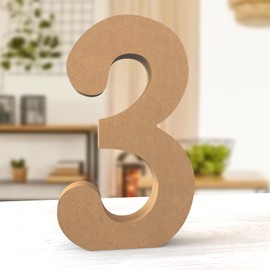 Aruatu 12 Inch Balsa Wooden Numbers Unfinished Wood Numbers for Wall Decor Decorative Standing Numbers Large Numbers for Wall Decoration for Craft Home Party Projects (3)