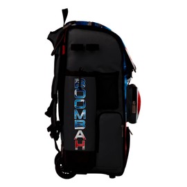Boombah Superpack Hybrid Rolling Bat Bag - Wheeled & Backpack Version - USA Baseball Grand Slam Black/Red/White