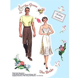 #0346- Bridal Party of 1950, Blue Covers, Restored Paper Doll Book