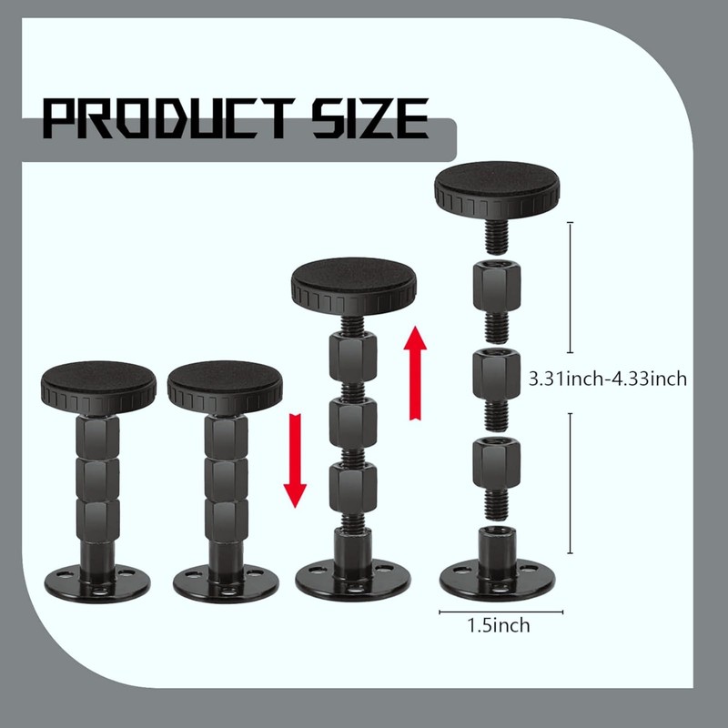 Wall Spacer - 4-Piece Set with Adjustable Bed Headboard Stabilisers,