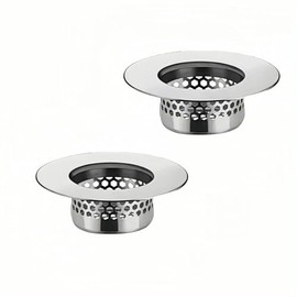 Bathroom Sink & Bathtub Drain Filter Strainer Set - 2 Pack Hair Catcher with Universal 1.25-1.6 Inch Drain Cover for Shower, Vanity, RV Sink - Anti-Clog, Easy-Clean, Gap-Free Design