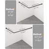 Yampos L Shaped Shower Curtain Rod with Unique Shield Base