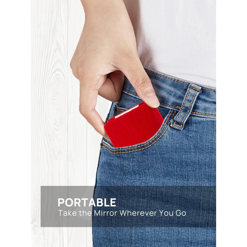 OMIRO Compact Mirror, 1X/3X Magnifying Mirror with Velvet Cover, Pocket
