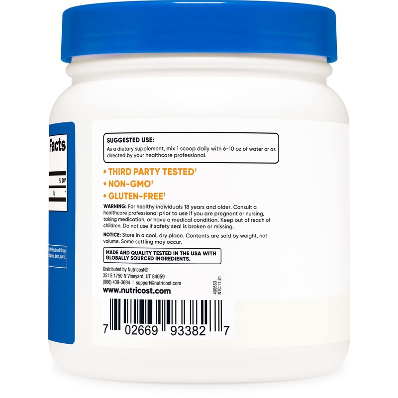 Nutricost Taurine Powder (500 Grams) - 250 Servings