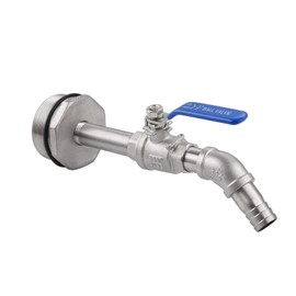 Wantmatch 2" Drum Faucet Stainless Steel Barrel Faucet with EPDM Gasket and Tape for 55 Gallon Drum,3/4" Outlet