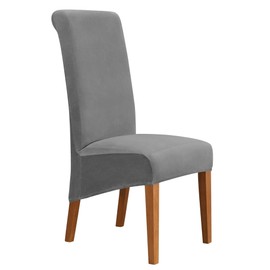 Kozuoan Velvet Large Dining Chair Covers, Removable Dining Chair Cover High Back Chair Cover for Dining Room,Stretch Large Chair Slipcover (2, Dark Gray)