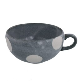 EAST Table Soup Cup, 13.8 fl oz (390 cc), Japanese Tableware, Gray