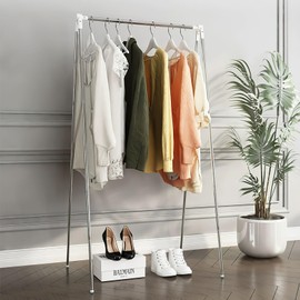 Portable Folding Clothes Rack, 13-28 Inch Telescopic Clothes Airer with 2 Folding Hangers, Adjustable Travel Clothes Rack, Foldable Clothes Rack Made of Stainless Steel for Travel, Camping, Home