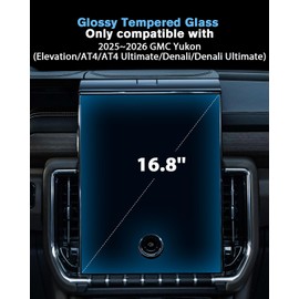For 2025~2026 GMC Yukon (Elevation/AT4/AT4 Ultimate/Denali/Denali Ultimate) Screen Protector 16.8 Glossy Tempered Glass Touchscreen *1 Accessories 9H Hardness Glass - No More Scratch&Fingerprint