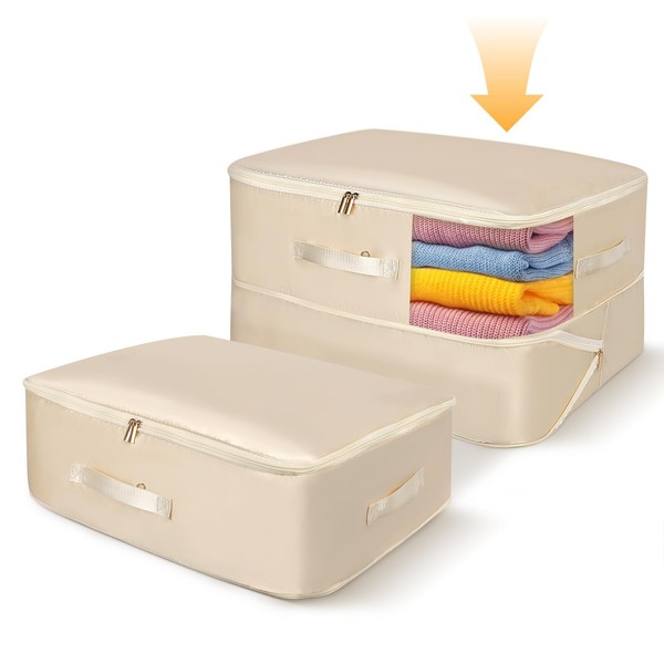 Minicoco Duvet Storage Bags with Zips Self Compression Storage Bags