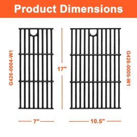 17" Grill Grates for Charbroil Performance 2 Burner 463630021 463660421 463655021 463630422 463655421, Cooking Grids for Charbroil Grills, Replacement Parts for G426-0004-W1 G426-0005-W1, Cast Iron