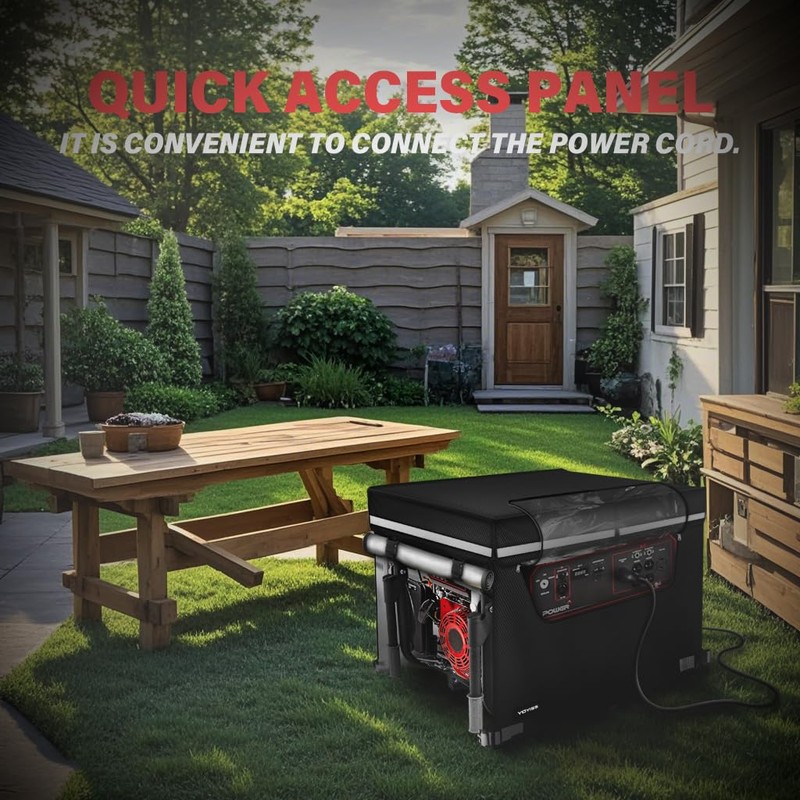 Running Generator Cover, 38"Lx28"Wx27"H Universal-size Generator Cover. 600D+210D Heat-reflective Lining.