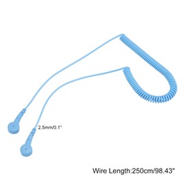 MECCANIXITY ESD Grounding Cable Cord 250cm/98 Inch Long,Anti-Static Ground Wire Cable Double Buckle for Eliminate Conductor Electrostatic,Pack of 1(Blue)