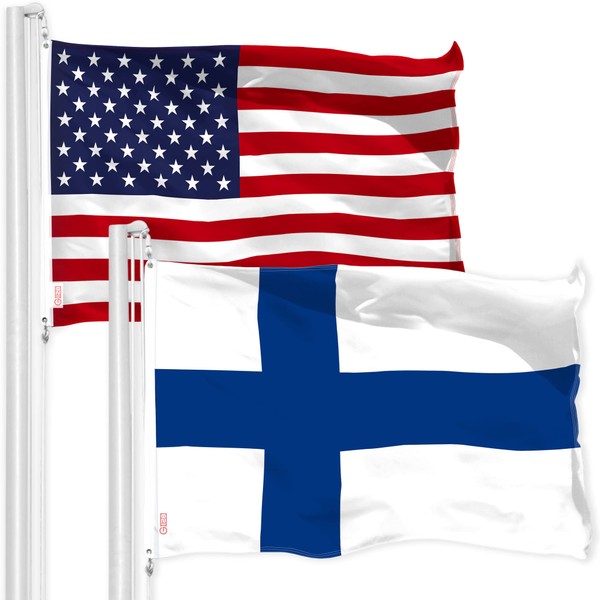 G128 USA American Flag & Finland Finnish Flag 3x5FT Printed