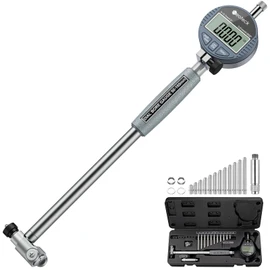 Neoteck Bore Gauge Set Digital Indicator Dial Bore Gauge (2-6"/0.0005") Measurement with Self-Centering Dial, Carbide Anvils,and Insulated Grips for Deep Engine Cylinder Measurement-Silver