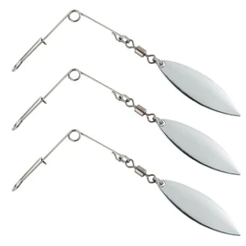 Dr.Fish 20 Pack Fishing Spinnerbait Wire with Willow Blade Lure Making Supplies Spinner Shaft Bass Fishing Lure Spinnerbait Making Accessories Ball Bearing Swivels